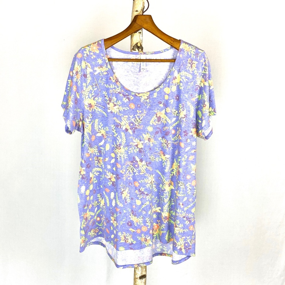 LuLaRoe Blue Floral Tee
